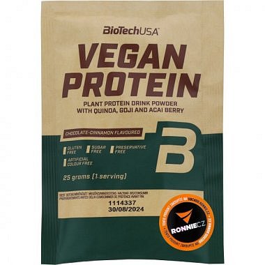 BioTech Nutrition Vegan Protein - 25 g, čoko-skořice