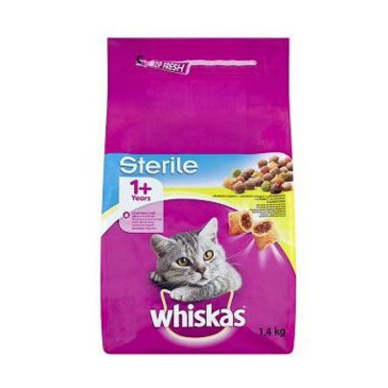 Whiskas Dry s kuřecím masem 1,4 kg STERILE