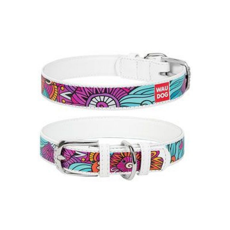 Obojek kožený Summer bílý (19-25cm/1,2cm)