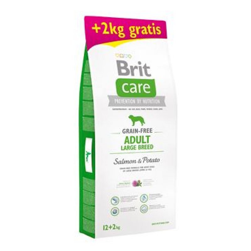 Brit Care Dog Grain-free Adult LB Salmon & Potato 12 + 2 kg