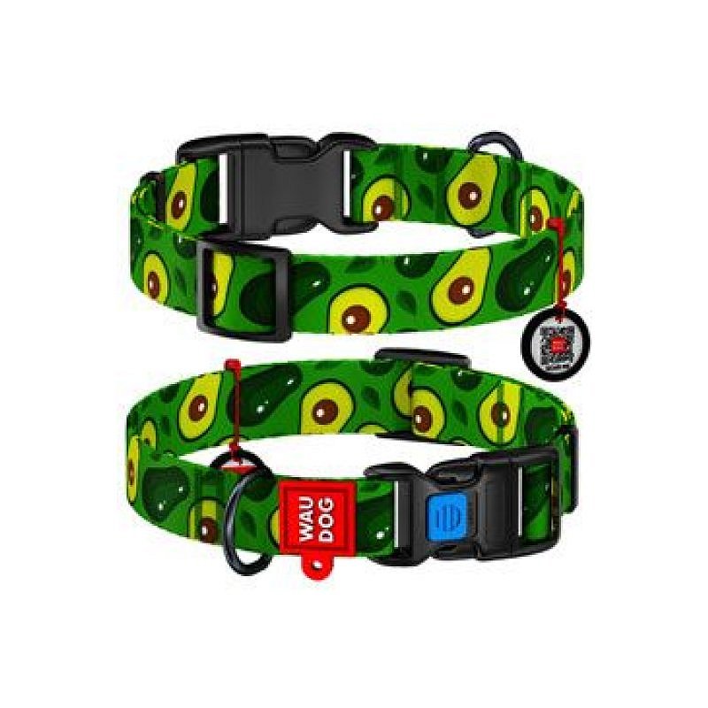 Obojek nylon Avokádo QR (31-49cm/2,5cm)