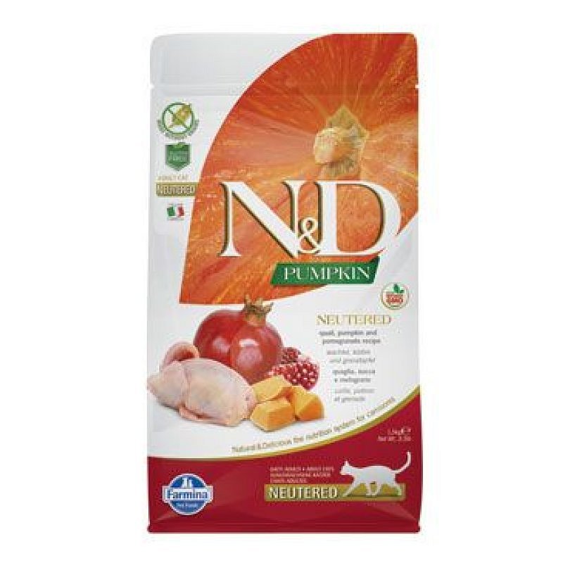 N&D Pumpkin CAT Neutered Quail & Pomegranate 1,5 kg