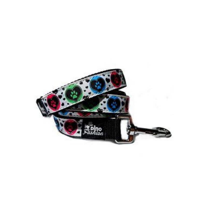 Vodítko DINOFASHION popruhové Heart Paw 160/2,5cm