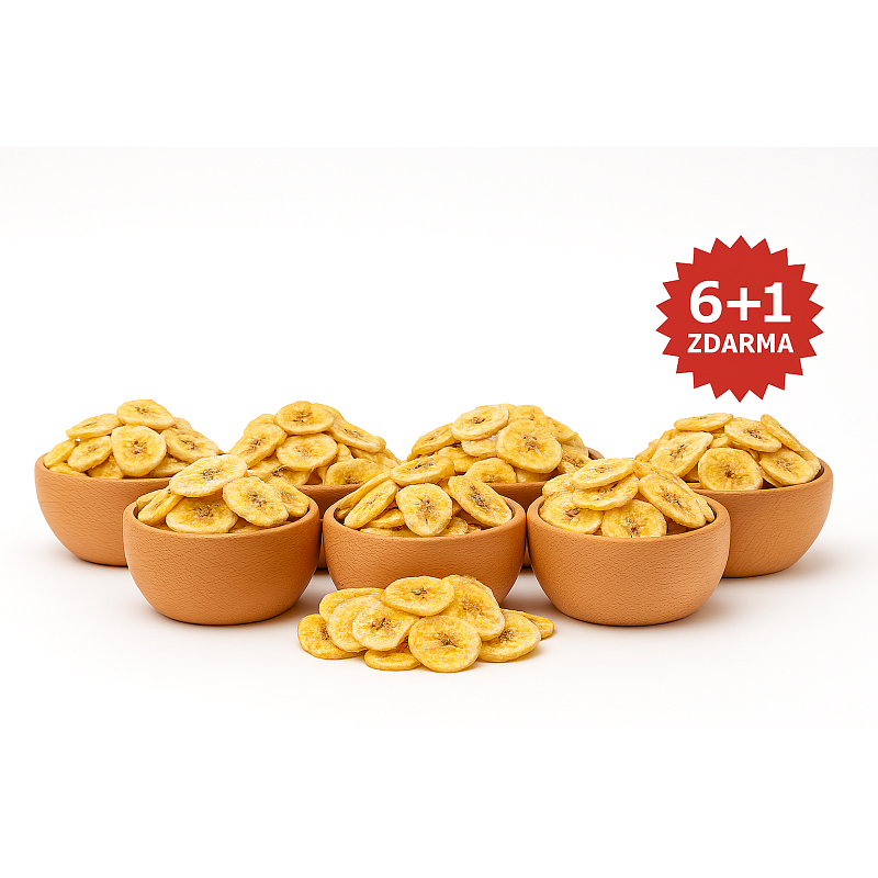FAKT DOBRÉ Banánové chipsy 200 g AKCE 6+1 ZDARMA