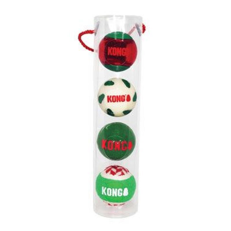 Kong hračka pes Vánoční míčky Kruuse 4 ks