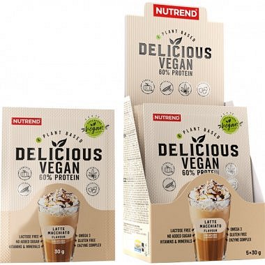 Nutrend Delicious Vegan Protein - 5 x 30 g, latte macchiato