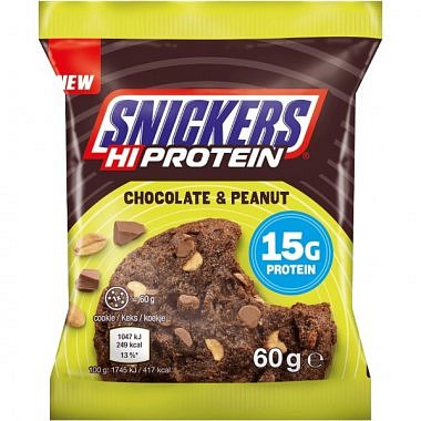 Snickers HiProtein Cookie 60 g, čoko-arašídy