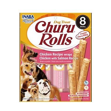 Churu Dog Rolls Chicken with Salmon wraps 8 x 12 g