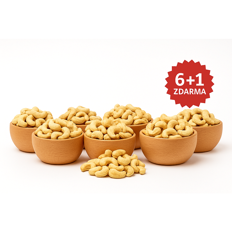 FAKT DOBRÉ Kešu ořechy natural W450 200 g AKCE 6+1 ZDARMA