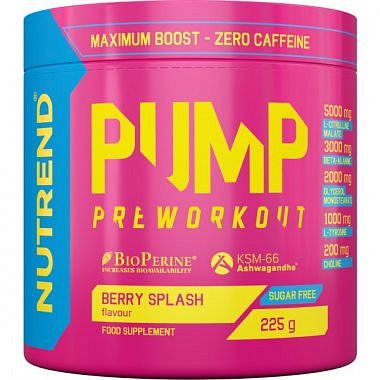 Nutrend Pump Preworkout - 225 g, lesní plody