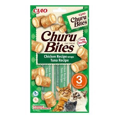 Churu Cat Bites Chicken wraps&Tuna Purée 3 x 10 g
