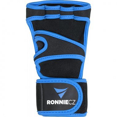 Fitness rukavice Ronnie.cz Elite Workout (modré) - 1 pár, S - modré