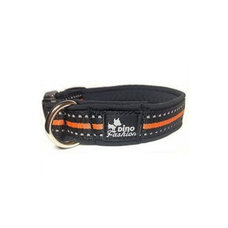 Obojek DINOFASHION reflexní oranžový 50/3cm