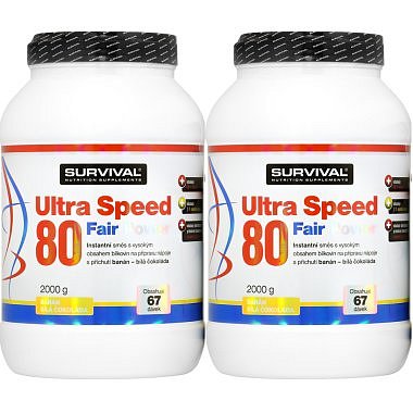 Survival Ultra Speed 80 Fair Power 2000 g, banán-bílá čoko - AKCE 1+1