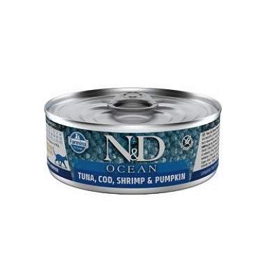 N&D CAT OCEAN Adult Tuna & Cod & Shrimp & Pumpkin 80 g