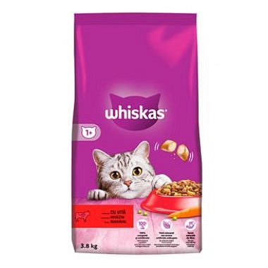 Whiskas Dry s hovězím masem 3,8 kg