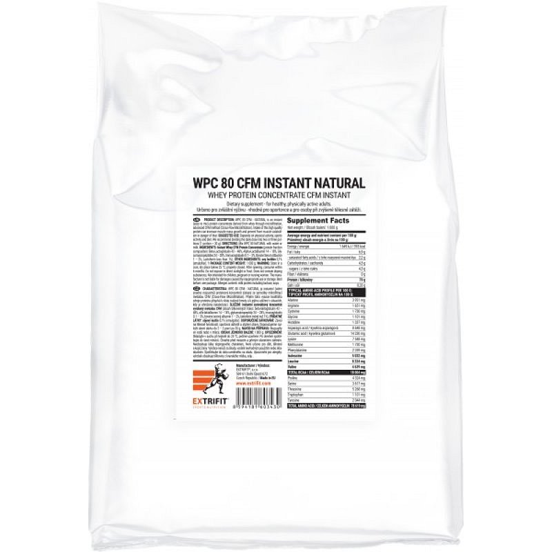 Extrifit WPC 80 Natural - syrovátkový koncentrát (1000 g)
